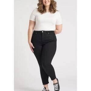 Anthropologie UNIVERSAL STANDARD Black Seine High Rise Skinny Jeans Sz 40